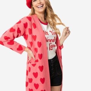Unique vintage heart cardigan